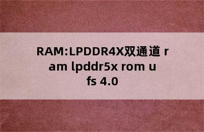 RAM:LPDDR4X双通道 ram lpddr5x rom ufs 4.0